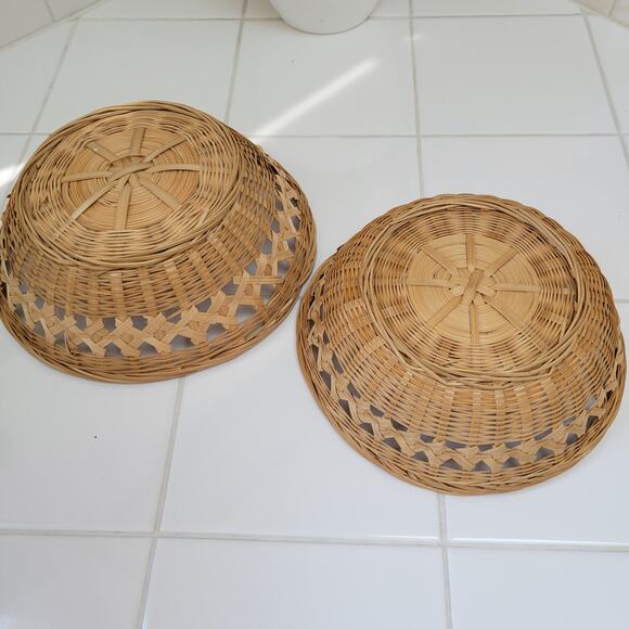 Set of Two Wicker Baskets for Wall Hanging or Display, 8.5" - Picture 3 of 7